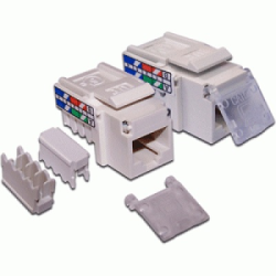 Модуль Keystone, RJ45, кат.5E, UTP, 90 градусов, со шторкой, белый
