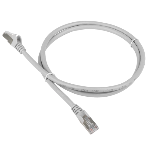 Патч-корд TWT FTP кат.5e, с заливными колпачками, 5.0 м, серый