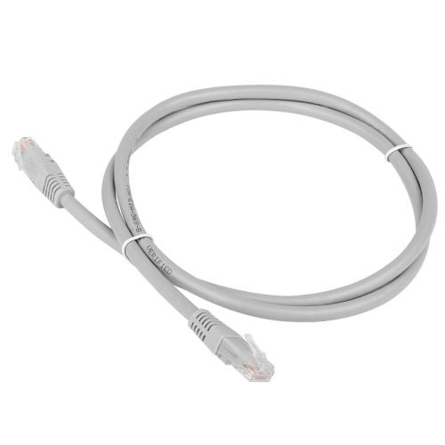 Патч-корд TWT UTP кат.6, с заливными колпачками, 10.0 м, серый