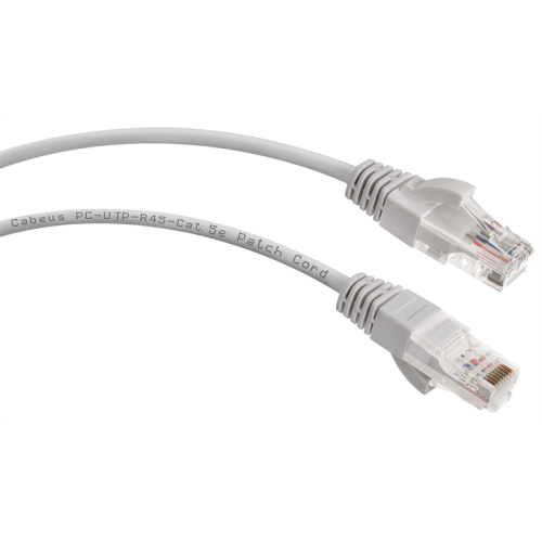Cabeus PC-UTP-RJ45-Cat.5e-1m-LSZH Патч-корд U/UTP, категория 5е, 2xRJ45/8p8c, неэкранированный, серый, LSZH, 1м
