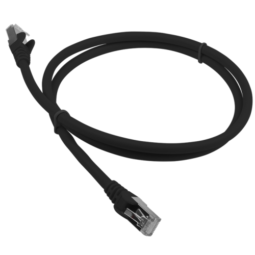Патч-корд LANMASTER LSZH SFTP кат.6A, 1.0 м, черный