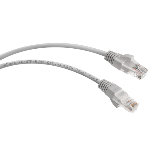 Cabeus PC-UTP-RJ45-Cat.6a-1.5m-LSZH Патч-корд U/UTP, категория 6а (10G), 2xRJ45/8p8c, неэкранированный, серый, LSZH, 1.5м