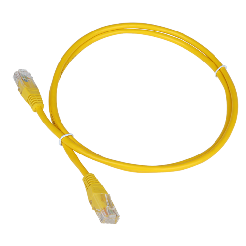 Патч-корд TWT UTP кат.5e, с заливными колпачками, 1.5 м, желтый
