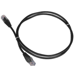 Патч-корд TWT UTP кат.5e, с заливными колпачками, 0.15 м, черный