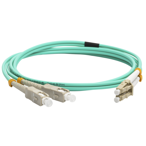 Патч-корд оптический LANMASTER, дуплексный, LC/PC-SC/PC, OM3, LSZH, 2.0 м