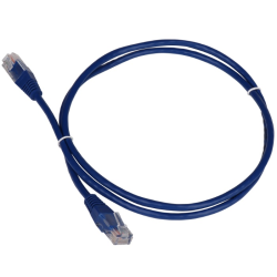 Патч-корд TWT UTP кат.5e, с заливными колпачками, 0.15 м, синий