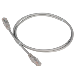 Патч-корд TWT UTP кат.5e, с заливными колпачками, 1.5 м, серый