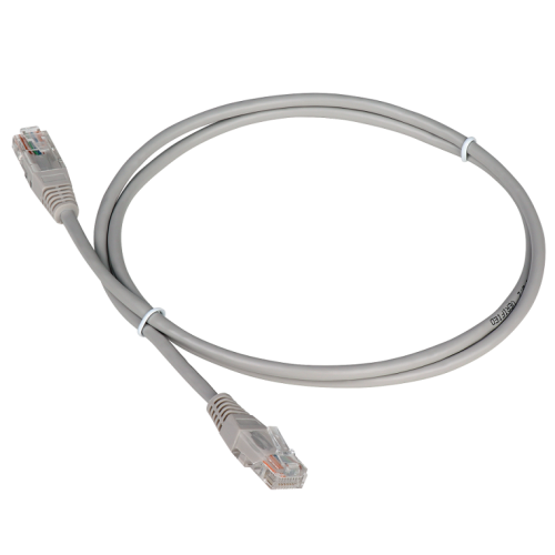 Патч-корд TWT UTP кат.5e, с заливными колпачками, 1.5 м, серый