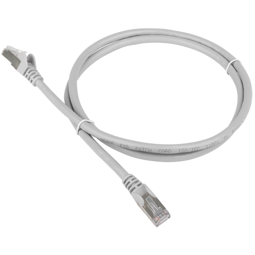 Патч-корд TWT FTP кат.5e, с заливными колпачками, 1.5 м, серый