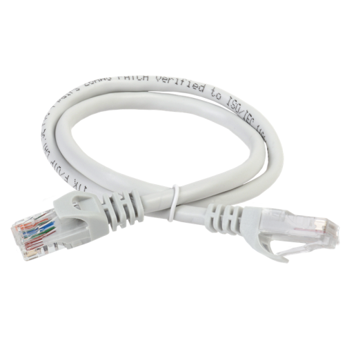 ITK Коммутационный шнур (патч-корд), кат.6 UTP, LSZH, 1м, серый