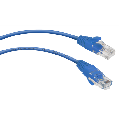 Cabeus PC-UTP-RJ45-Cat.5e-0.5m-BL Патч-корд U/UTP, категория 5е, 2xRJ45/8p8c, неэкранированный, синий, PVC, 0.5м