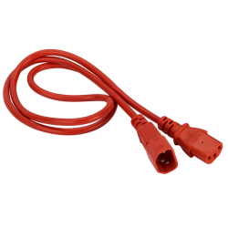 Шнур питания C13-C14, 3х0.75, 220В, 10А, красный, 1 метр