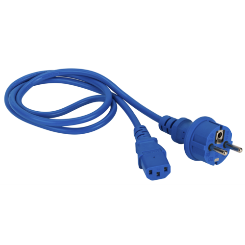 Шнур питания C13-Schuko прямая, 3х0.75, 220В, 10А, синий, 5 метров