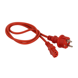 Шнур питания C13-Schuko прямая, 3х0.75, 220В, 10А, красный, 7 метров