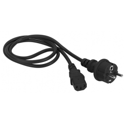 Шнур питания C13-Schuko прямая, 3х0.75, 220В, 10А, черный, 5 метров
