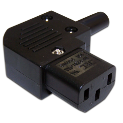 Вилка IEC 60320 C13, 10A, 250V, угловая, разборная, черная