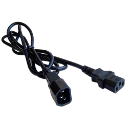 Шнур питания C13-C14, 3х0.75, 220В, 10А, черный, 1.8 метра
