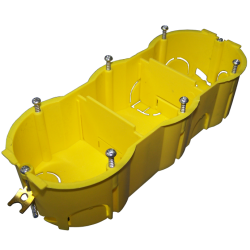 Подрозеточная коробка в стену для суппорта 45х135, желтая