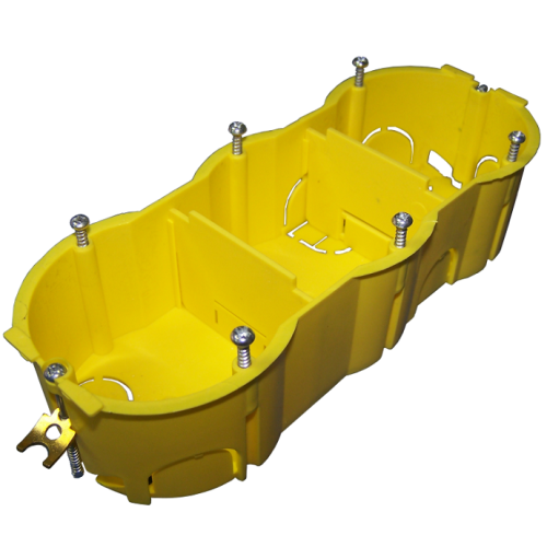 Подрозеточная коробка в стену для суппорта 45х135, желтая