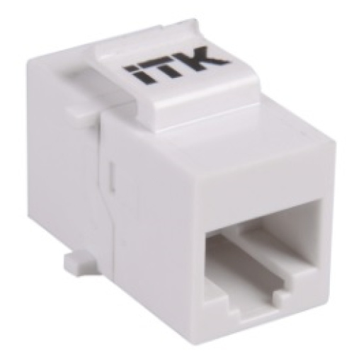 ITK Проходной адаптер кат.5E UTP, RJ45-RJ45, тип Keystone Jack