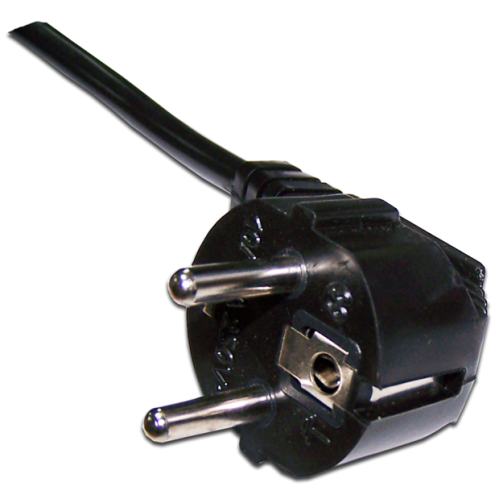 Шнур питания C19-Schuko угловая, 3х1.5, 220В, 16А, черный, 0.5 метра