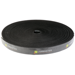 Хомут-липучка TWT шириной 20 мм, 30 м, черный