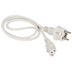 Шнур питания C13-Schuko прямая, 3х0.75, 220В, 10А, белый, 1.8 метра