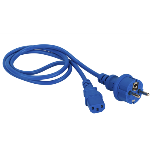 Шнур питания C13-Schuko прямая, 3х0.75, 220В, 10А, синий, 2 метра