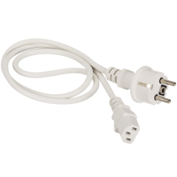 Шнур питания C13-Schuko прямая, 220В, 10А, белый, 3 метра