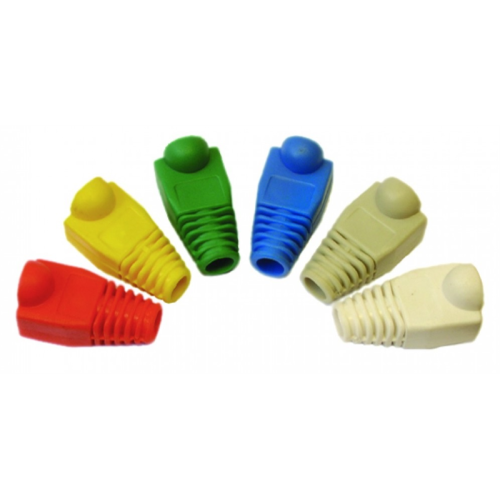 Защитные колпачки для кабеля 6,0мм cat.5, на соединение коннектора с кабелем, желтый, 100 шт. в пчк