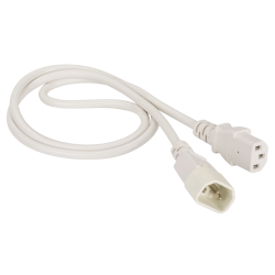 Шнур питания C13-C14, 3х0.75, 220В, 10А, белый, 1.8 метра