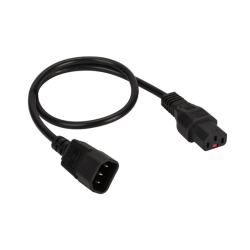 Шнур питания с блокировкой C13-C14, 3х0.75, 220В, 10А, черный, 1.5 метра