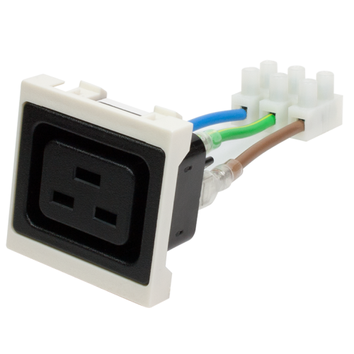 Гнездо IEC 60320 C19, 16A, 250V, формата Mosaic, 45x45 мм