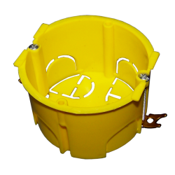 Подрозеточная коробка в стену для суппорта 45х45, желтая