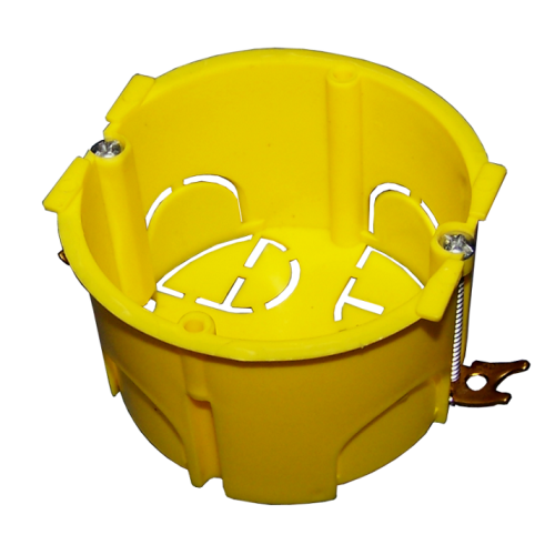 Подрозеточная коробка в стену для суппорта 45х45, желтая