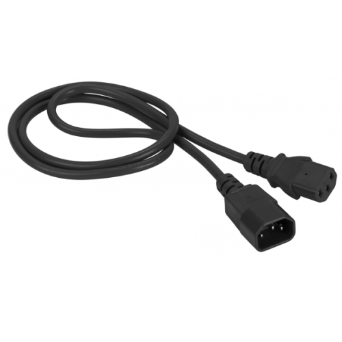 Шнур питания C13-C14, 3х0.75, 220В, 10А, черный, 0.5 метра