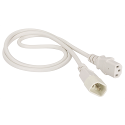Шнур питания C13-C14, 220В, 10А, белый, 2 метра