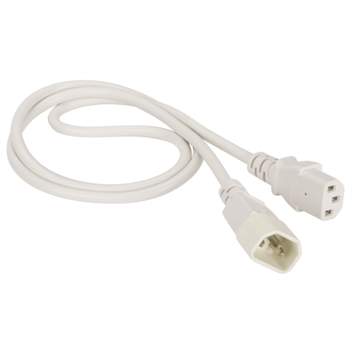 Шнур питания C13-C14, 3х0.75, 220В, 10А, белый, 5 метров