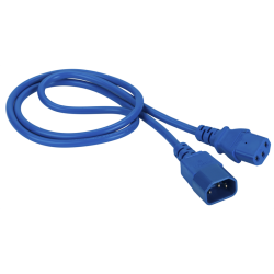Шнур питания C13-C14, 3х0.75, 220В, 10А, синий, 1 метр