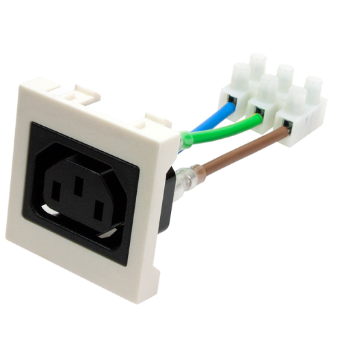 Гнездо IEC 60320 C13, 10A, 250V, формата Mosaic, 45x45 мм