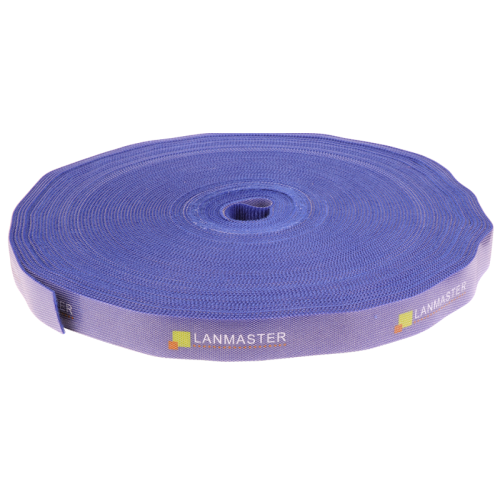 Хомут-липучка LANMASTER шириной 20 мм, 30 м, синий