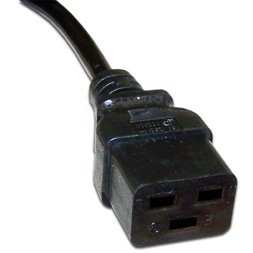 Шнур питания C19-Schuko угловая, 3х1.5, 220В, 16А, черный, 0.5 метра