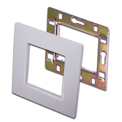 Рамка 1-постовая 45х45, с суппортом, белая