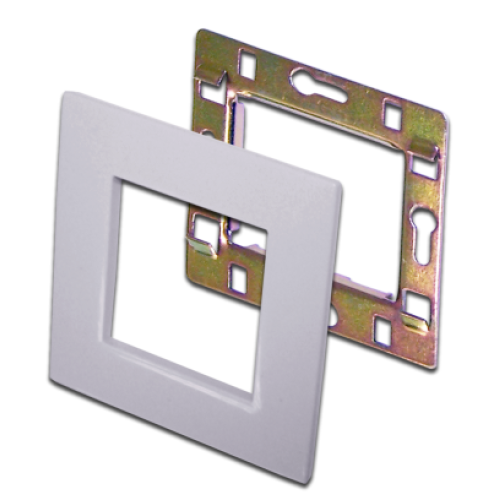 Рамка 1-постовая 45х45, с суппортом, белая