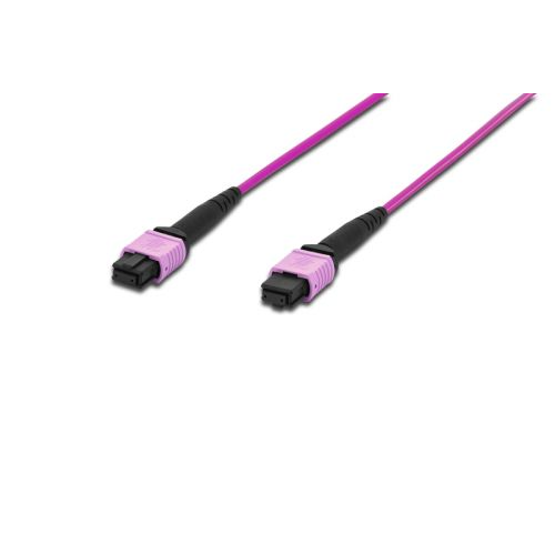 Сборка кабельная MPO-MPO, 12 волокон OM4, тип B (Key Up-Key Up), низкие потери, LSZH, 15 м, розовая
