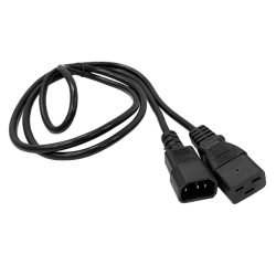 Шнур питания C19-C14, 3х0.75, 220В, 10А, черный, 1.5 метра