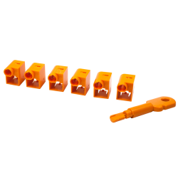 Комплект блокираторов коннектора RJ-45 (6 шт.) + ключ, оранжевый