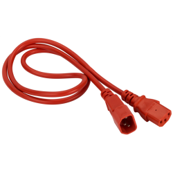 Шнур питания C13-C14, 3х0.75, 220В, 10А, красный, 1.5 метра