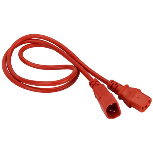 Шнур питания C13-C14, 3х0.75, 220В, 10А, красный, 1.5 метра