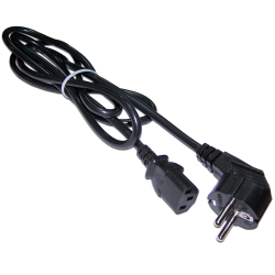 Шнур питания C13-Schuko прямая, 3х0.75, 220В, 10А, черный, 0.5 метра